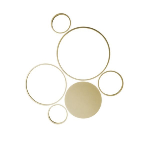 Plafoniera led 68w pl pois ondaluce 3000k oro moderna