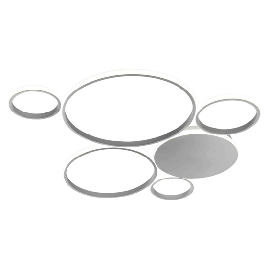 Plafoniera led moderna 68w 3000k ondaluce pl pois silver gr