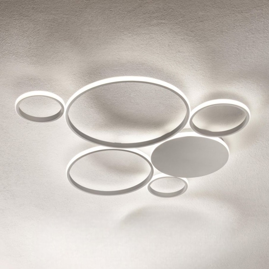 Plafoniera led 68w pl pois ondaluce 4000k silver gr