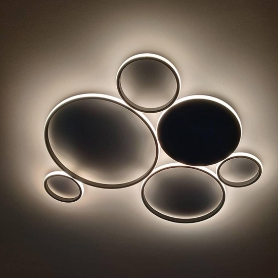 Plafoniera led 68w pl pois ondaluce 4000k silver gr