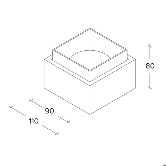 Plafoniera da cucina quadrata syme sforzin