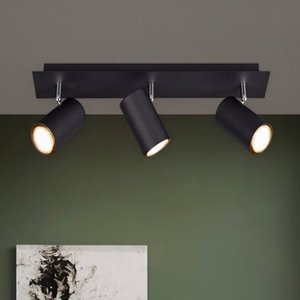 Plafoniera moderna minimal con 3 faretti per salotto