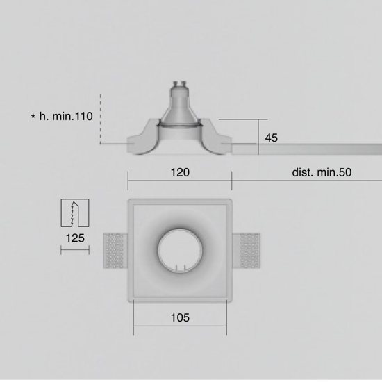 Isyluce faretto di gesso tondo da incasso per soffitto cartongesso
