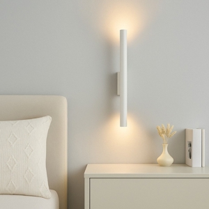 Applique da comodino camera da letto cilindro bianco