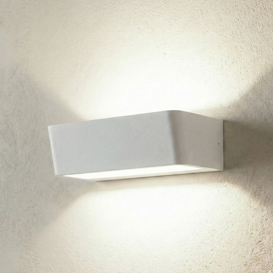 Applique da parete bianca led 15w 4000k biemissione design moderna
