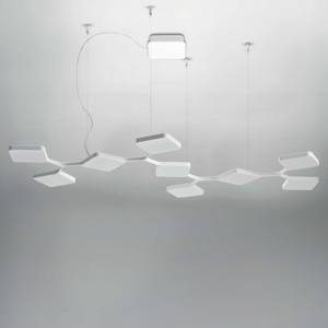 Stilnovo quad lampadario led 91w bianco design moderno per ufficio