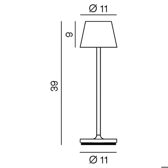 Lampada da tavolino alta 39cm portatile diva sabbia perenz