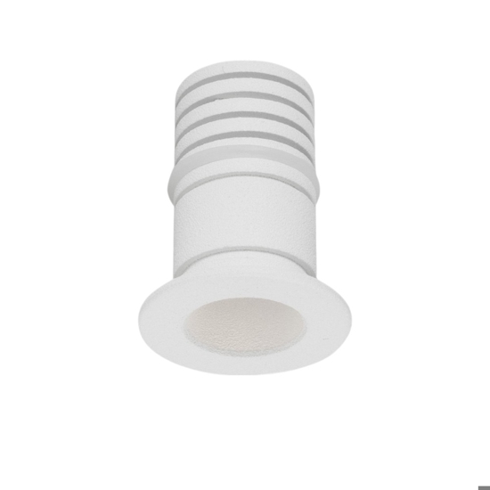 Faretto da incasso led per bagno doccia bianco tondo 1w 3000k 3v