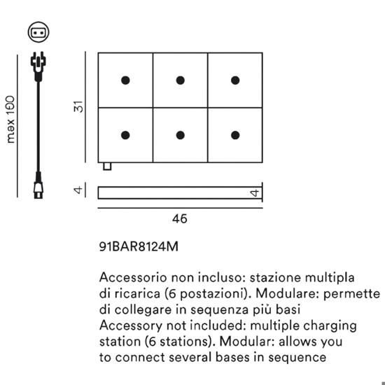 Lampada da tavolino h28 cm portatile minidiva perenz illuminazione