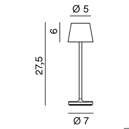 Lampada da tavolino h28 cm portatile minidiva perenz illuminazione
