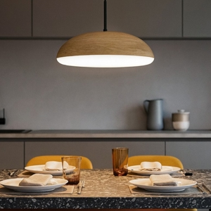 Lampadario effetto legno per cucina moderna