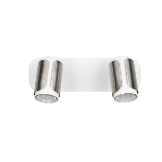 Lampada da soffitto con faretti orientabili bianco nickel