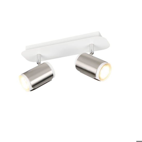 Lampada da soffitto con faretti orientabili bianco nickel