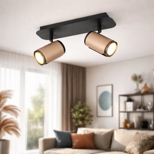 Lampada da soffitto nero caffe plafoniera con luci orientabili