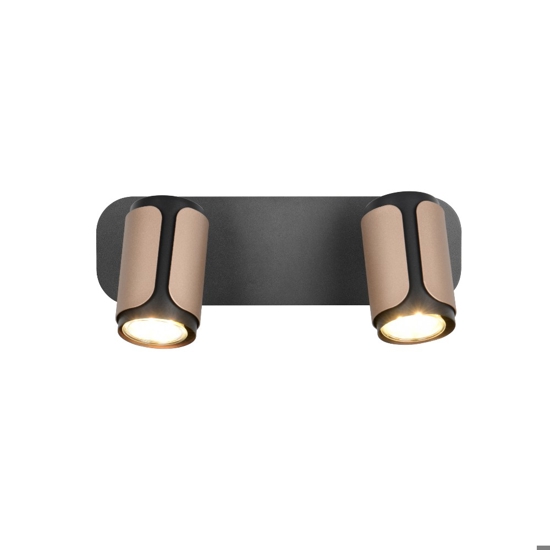 Lampada da soffitto nero caffe plafoniera con luci orientabili