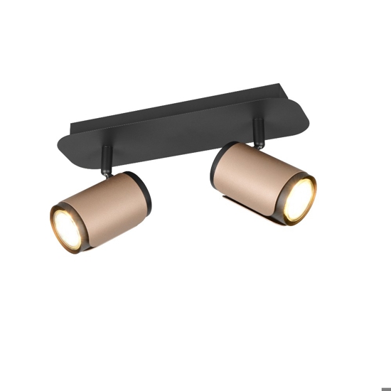 Lampada da soffitto nero caffe plafoniera con luci orientabili