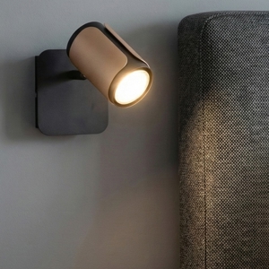 Applique da comodino con interruttore nero caffe per camera da letto