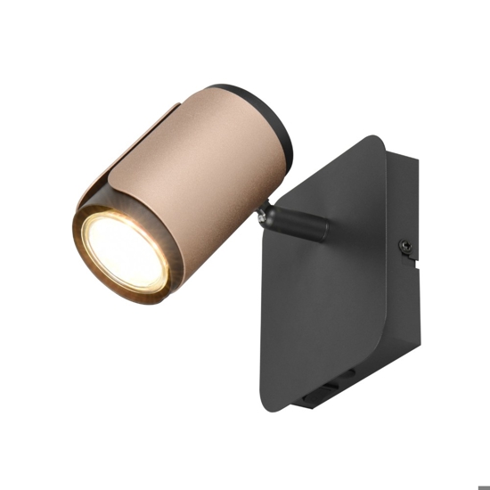 Applique da comodino con interruttore nero caffe per camera da letto