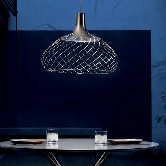 Mongolfier stilnovo lampadario da cucina nero led 3000k dimmerabile