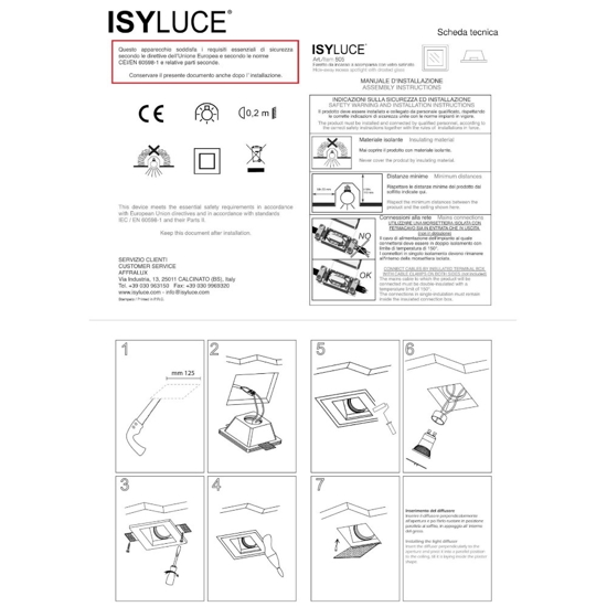 Isyluce faretto quadrato di gesso da incasso per controsoffitto