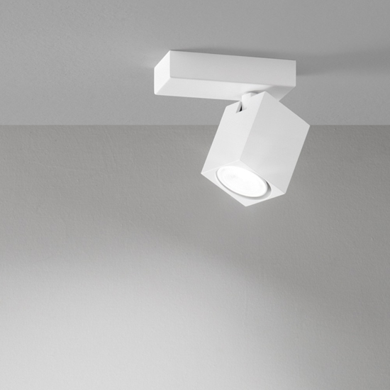 Plafoniera lampada da soffitto bianca orientabile squadrata oddy perenz
