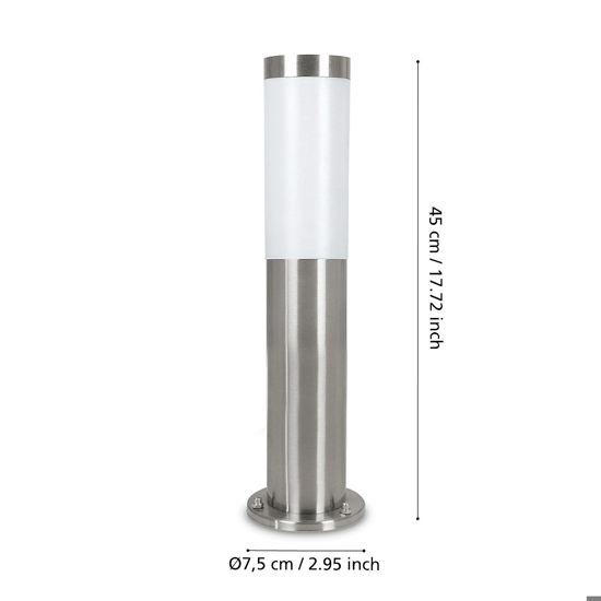 Eglo helsink lampioncino da giardino cilindro acciaio inox
