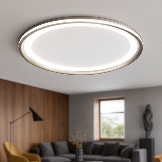 Plafoniera moderna da soffitto led 66w 3000k edge grigio titanio perenz