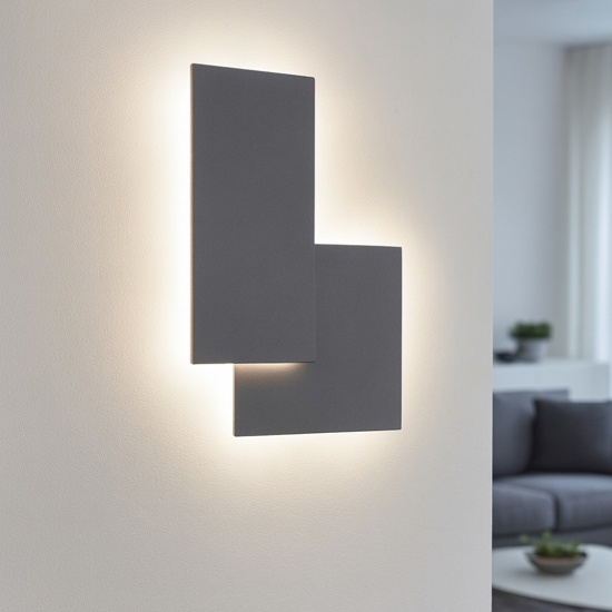 Applique led grigio scuro quantic moderna perenz illuminazione