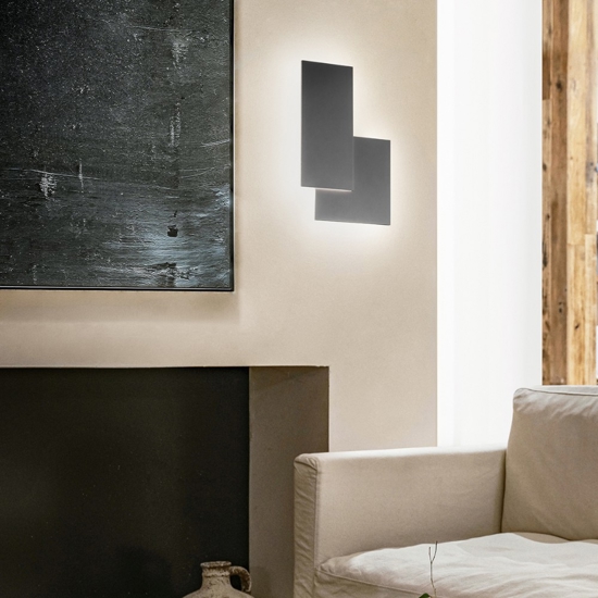 Applique led grigio scuro quantic moderna perenz illuminazione
