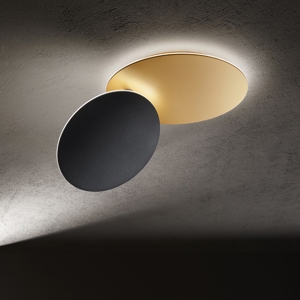Plafoniera moderna drum oro nero led 43w 3000k perenz