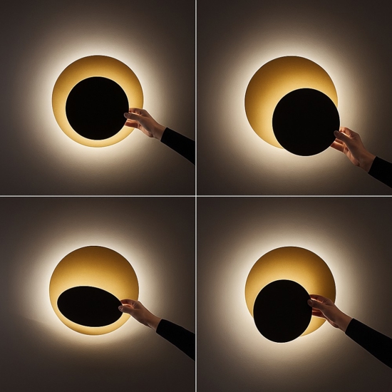 Plafoniera moderna drum oro nero led 43w 3000k perenz