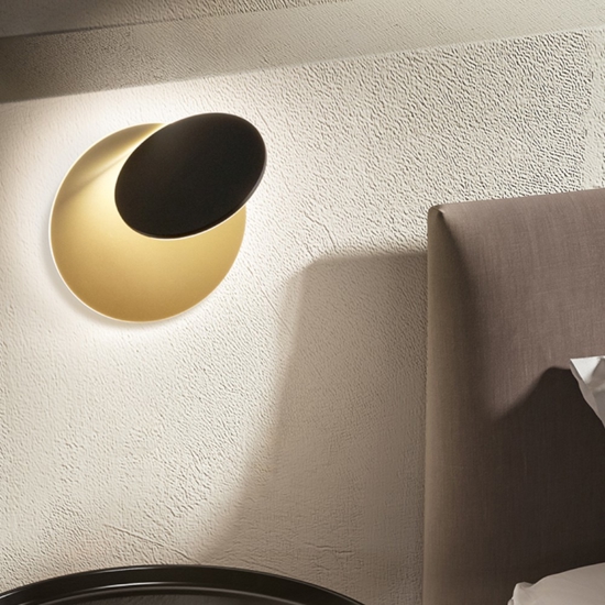 Plafoniera moderna drum oro nero led 43w 3000k perenz