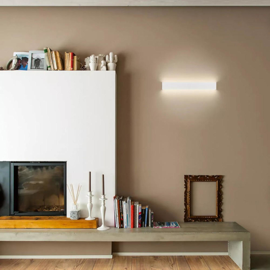 Linea light box w2 applique led 19w 3000k bi emissione bianco