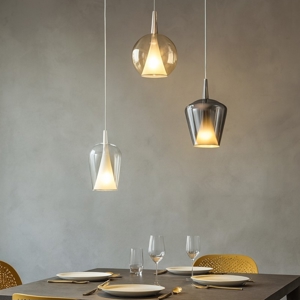 Lampadario 3 luci vetri multicolor per soggiorno