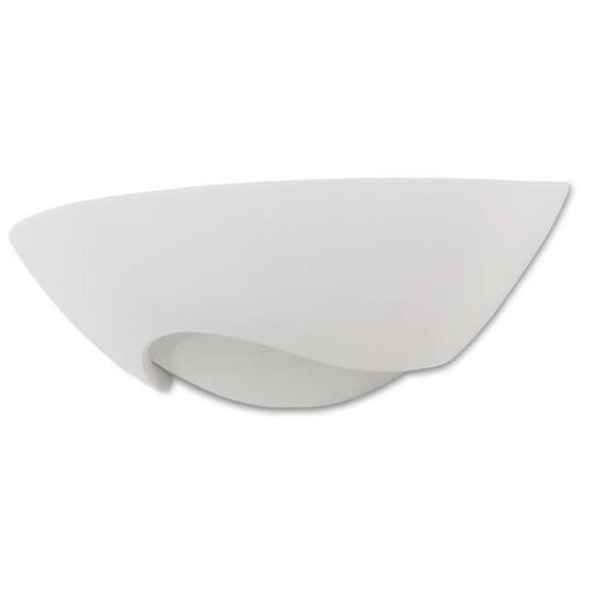 Applique di gesso ceramico bianco pitturabile diffusore in vetro