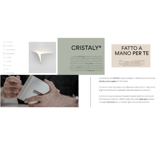 Applique di gesso ceramico bianco pitturabile diffusore in vetro