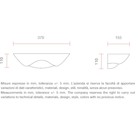 Applique di gesso ceramico bianco pitturabile diffusore in vetro