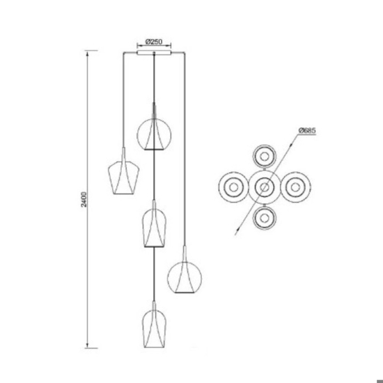 Lampadario vetri multicolor pendenti moderno per soggiorno