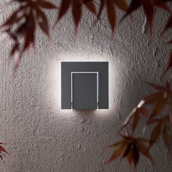 Applique da esterno perenz leva ip54 led cct grigio cemento orientabile