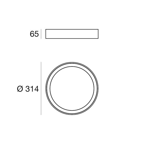 Plafoniera led 3000k ip40 linea light tara 31cm bianca