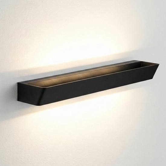Applique nero led 40w 3000k da parete luminosa moderna