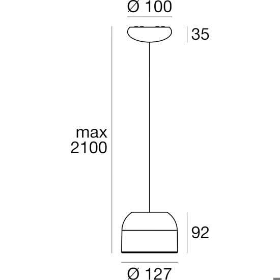 Outlook linea light lampada a sospensione led 11w 3000k bianca