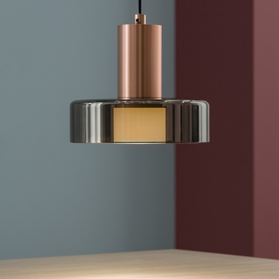 Lampada a sospensione moderna oro rosa per comodini camera da letto