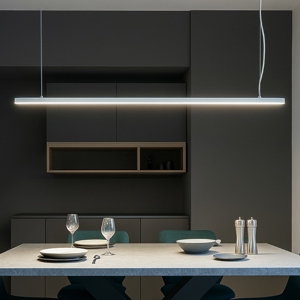 Lampadario led biemissione bianco link perenz per illuminazione tavolo