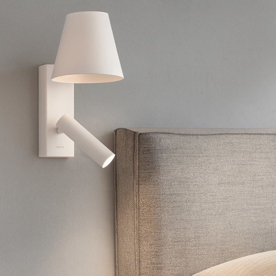 Applique bianco da comodino per camera da letto reverse perenz