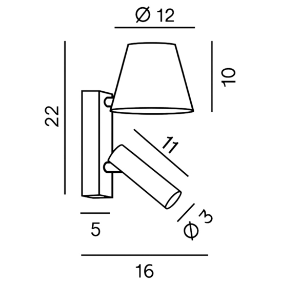 Applique bianco da comodino per camera da letto reverse perenz