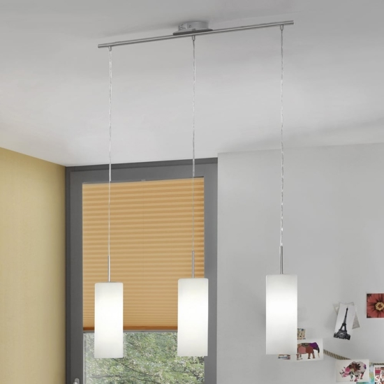 Eglo troy 3 lampadario per cucina moderna cilindri
