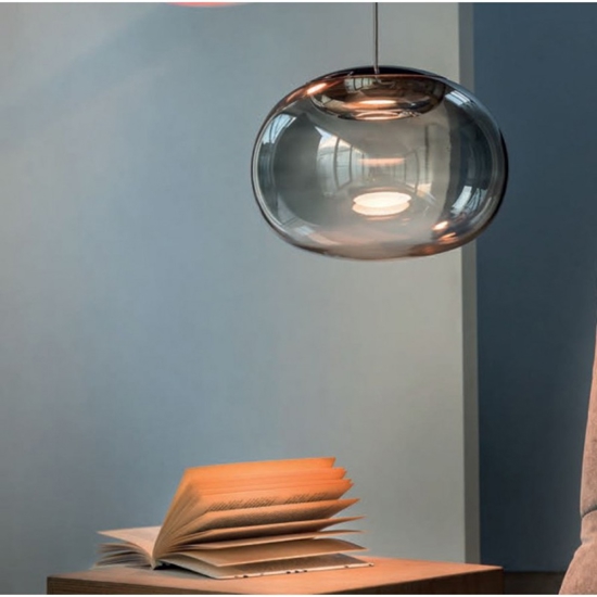 Stilnovo la mariee lampadario moderno boccia grigio fumo led 3000k