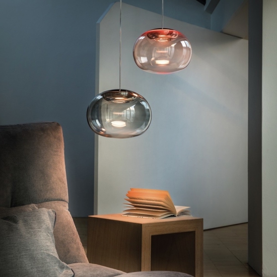 Stilnovo la mariee lampadario moderno boccia grigio fumo led 3000k