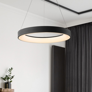 Lampadario anello 38cm nero led 30w da 2700k a 5000k app telecomando